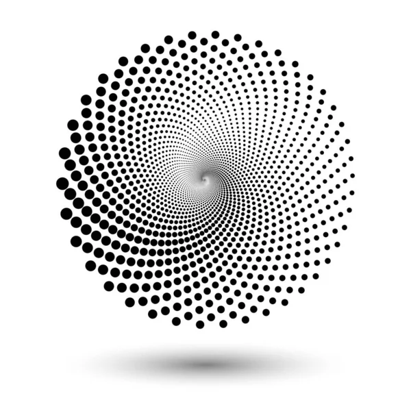 Спіральні Точки Задньому Плані Форми Напівтонів Абстрактна Емблема Логотипу Або — стоковий вектор