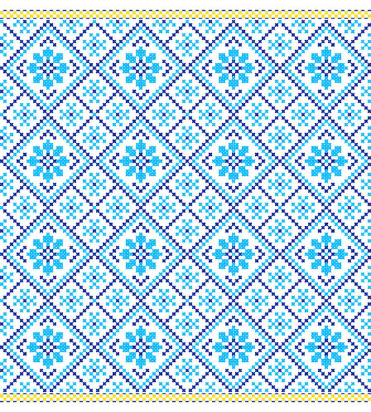embroidered old handmade cross-stitch ethnic Ukraine pattern. Ukrainian towel with ornament. Rushnyk style in vector