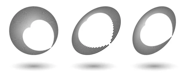 半色调形状 抽象点标志或任何项目的设计元素 圆形图标或背景图 矢量Eps10示例 具有不同视角的虚点半色调矢量 — 图库矢量图片