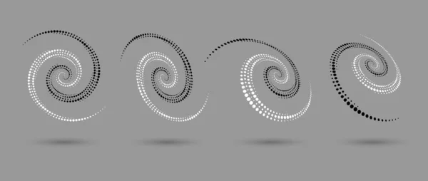 Fond Vectoriel Pointillé Abstrait Effet Demi Teinte Fond Icône Spirale — Image vectorielle