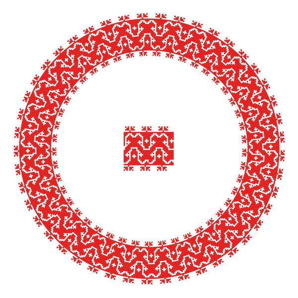 Embroidered Good Handmade Cross Stitch Ethnic Ukraine Pattern Ornament Ethnic — Stock Vector