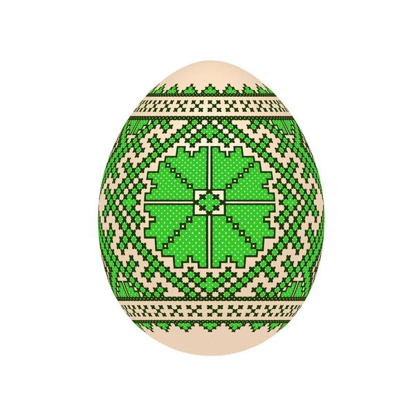 Embroidery Best Easter World Egg Egg Ornament Handmade Cross Stitch — Stock Vector