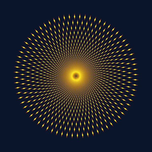 Yarım ton daire çerçeve, soyut logo amblemi tasarım unsuru herhangi bir proje için. Sarı kenarlı ikon. Vektör EPS10 illüstrasyonu. Güneş gibi soyut vektör arkaplanı.