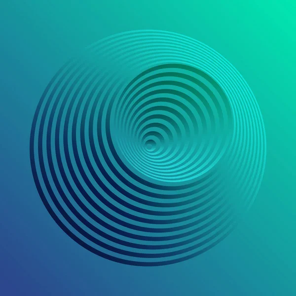 Cirkels Met Verloop Blauwe Groene Kleuren Als Achtergrond Logo Icoon — Stockvector
