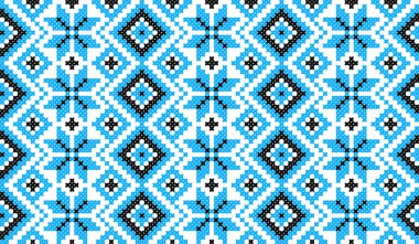 İşlemeli eski el yapımı çapraz dikişli etnik Ukrayna deseni. Süslü Ukrayna havlusu. Vektör olarak Rushnyk biçimi