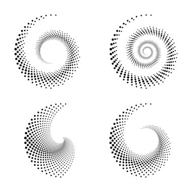 Çember noktalar arka plan. Herhangi bir proje için yarı ton şekilleri, soyut logo amblemi veya tasarım ögesi. Vektör EPS10 illüstrasyonu.