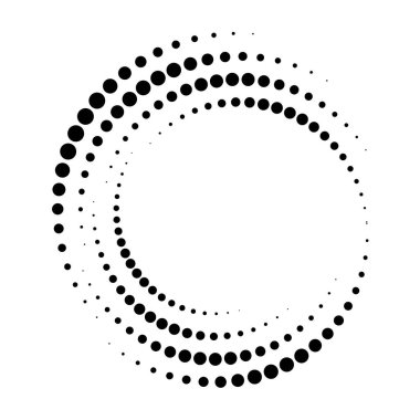 Yarım ton nokta çemberli soyut vektör arkaplanı. Yaratıcı geometrik desen 