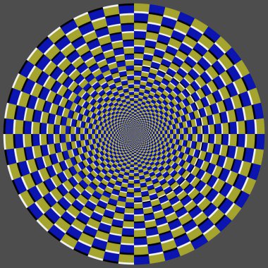 Geometrik optik illüzyon. Renkli tuğlalar daire deseni
