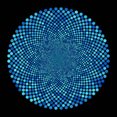 Çember noktalar arka plan. Herhangi bir proje için yarı ton şekilleri, soyut logo amblemi veya tasarım ögesi. Vektör EPS10 illüstrasyonu.