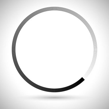 Hız çizgileri daireler çiziyor. EPS10 vektör illüstrasyonu. Yuvarlak logo ya da simge. Tasarım ögesi veya soyut geometrik şekil. Çizgili sınır çerçevesi
