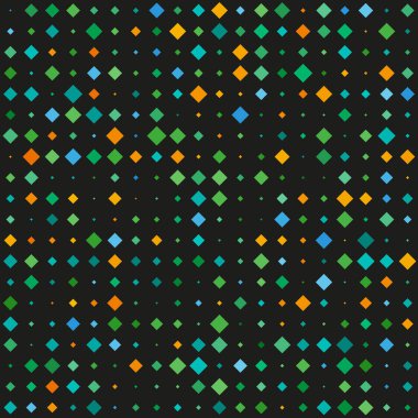 Eşkenar dörtgenli, soyut, dikişsiz geometrik desen farklı boyut ve renklerde. Web afişleri, posterler, kartlar, duvar kağıtları, arka planlar, paneller için tasarım öğesi. EPS10 Vektör illüstrasyonu