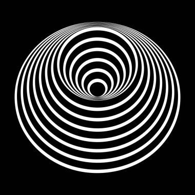 Fütürist çizgi sanatı. Siyah arkaplanda beyaz daireler. 