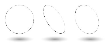 Modern soyut arka plan. Yarım tonlu noktalar daire şeklinde. Yuvarlak logo. Vektör noktalı kare. Tasarım ögesi veya simgesi.