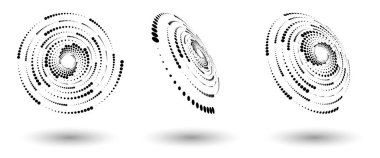 Modern soyut arka plan. Yarım tonlu noktalar daire şeklinde. Yuvarlak logo. Vektör noktalı kare. Tasarım ögesi veya simgesi.