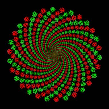 Virüs resimli soyut yarım ton arkaplan. COVID-2019 teması