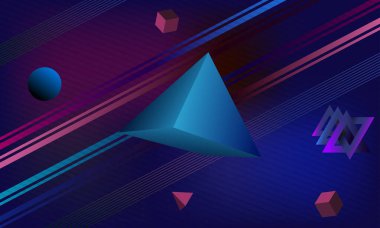 Soyut retro arka plan. Gelecekçi uzay tasarımı. Vektör EPS10 illüstrasyonu.