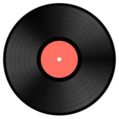 Beyaz arkaplanda vinil kayıt