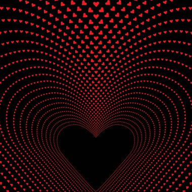 Kalpli soyut bir arka plan. Romantik kart arkaplanı için yarım ton tasarımı.