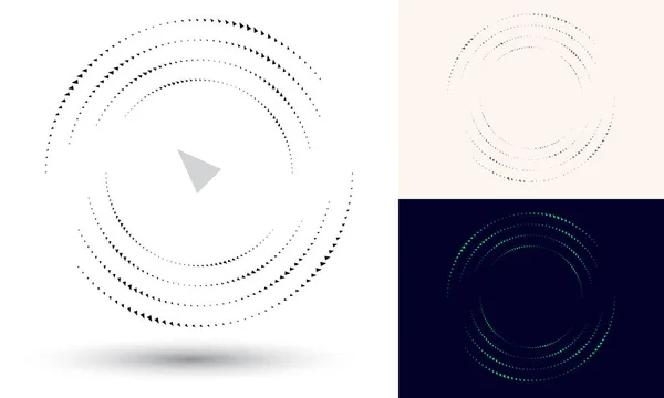 Halbtondreiecke Kreisform Rundes Logo Oder Symbol Vektorrahmen Als Gestaltungselement Der — Stockvektor