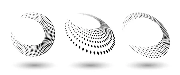 半圆形框架 抽象点标识标志设计元素的任何项目 圆形边框图标或背景 矢量Eps10示例 具有不同视角的虚点半色调矢量 — 图库矢量图片
