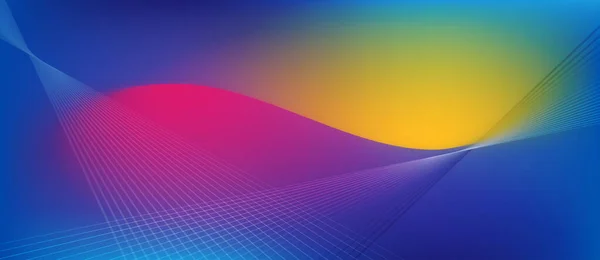 輝く波と線 ベクトルEps10と色抽象的な背景 — ストックベクタ