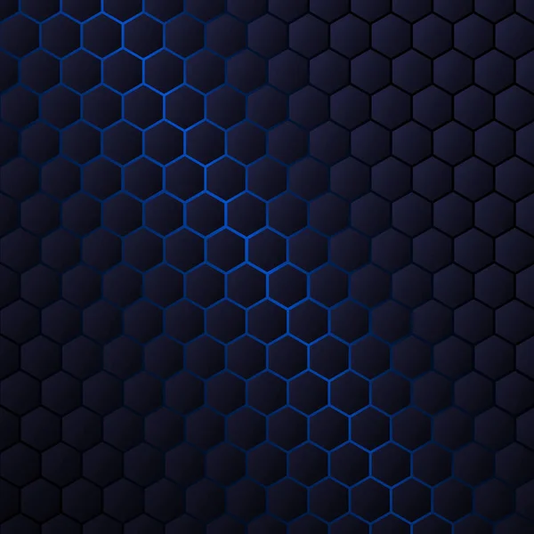 Resumo Fundo Hexagonal Com Luz Azul Para Jogos — Vetor de Stock