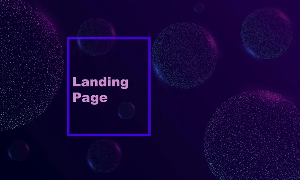 Abstrakter Hintergrund Mit Blasen Kosmisches Konzept Landing Page — Stockvektor