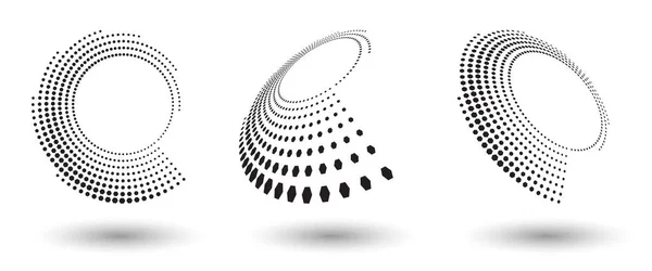 Halbtöne Formen Abstrakte Punkte Logo Emblem Oder Design Element Für — Stockvektor