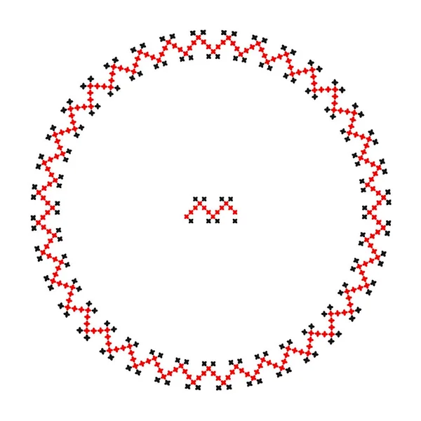 Yapımı Çapraz Dikişli Ukrayna Deseni Gibi Güzel Işlenmiş Etnik Tarzda — Stok Vektör