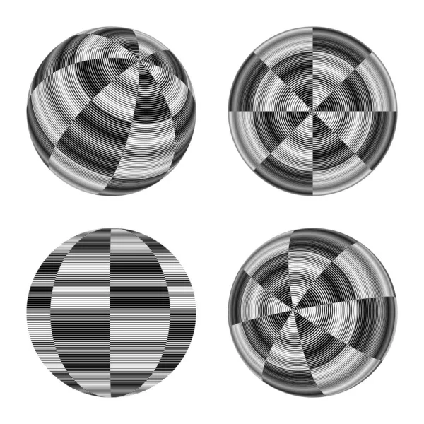 Set Spheres Patterned Surface — Stock Vector