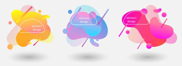 Ensemble Forme Liquide Abstraite Design Fluide Formes Colorées Dynamiques Ligne — Image vectorielle