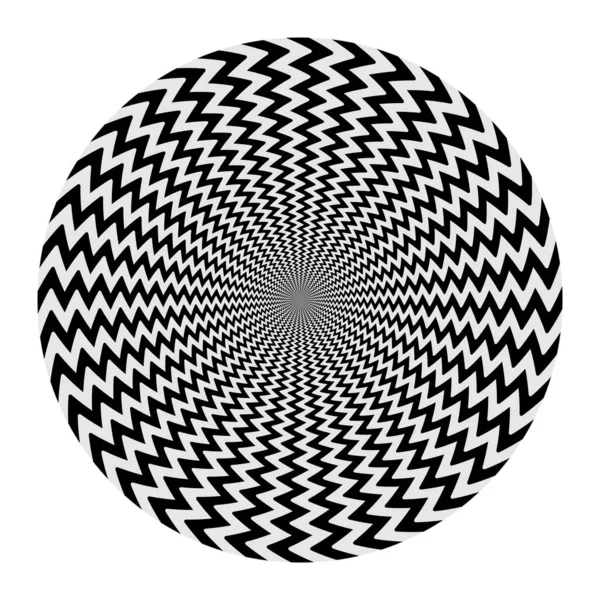 Geometrische Optische Täuschung Weiße Und Schwarze Kreismuster — Stockvektor