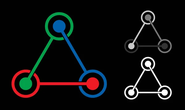 Forma Triángulo Con Círculos Concepto Equipo Biología Icono Símbolo Del — Vector de stock