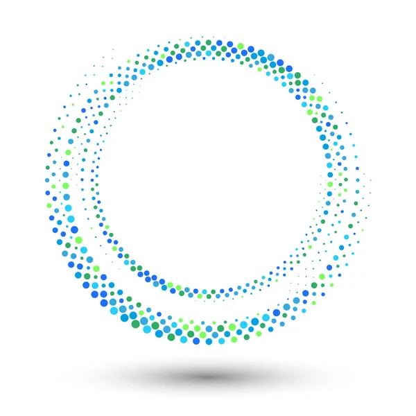 Pois Demi Tons Forme Cercle Logo Rond Icône Cadre Vectoriel — Image vectorielle