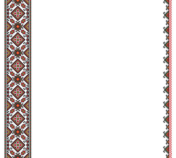 embroidered old handmade cross-stitch ethnic Ukraine pattern. Ukrainian towel with ornament. Rushnyk style in vector