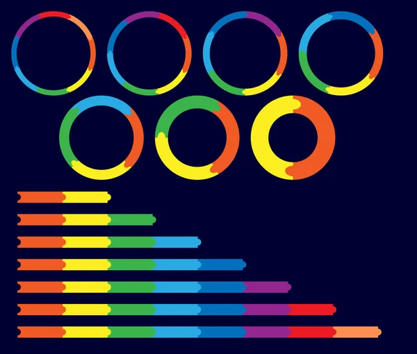 Des Cercles Des Lignes Infographie Vectorielle Ensemble Graphiques Colorés — Image vectorielle