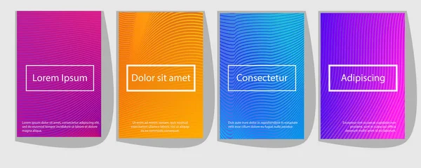Conjunto Cubiertas Colores Con Degradados Moda Fondo Abstracto Geométrico Diseño — Vector de stock