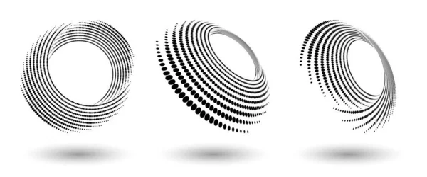 Formas Meio Tom Emblema Logotipo Pontos Abstratos Elemento Design Para —  Vetores de Stock