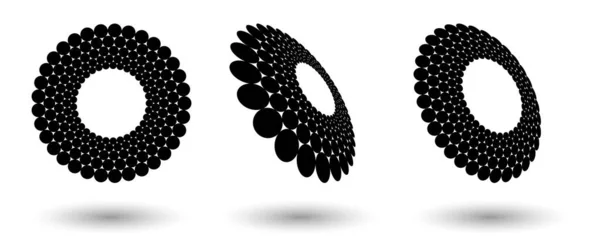 Формы Полутона Абстрактные Точки Эмблема Логотипа Элемент Дизайна Любого Проекта — стоковый вектор