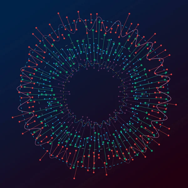 円と線で構成されたビッグデータの概念 — ストックベクタ