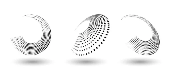 Marco Círculo Medio Tono Elemento Diseño Emblema Logotipo Puntos Abstractos — Vector de stock
