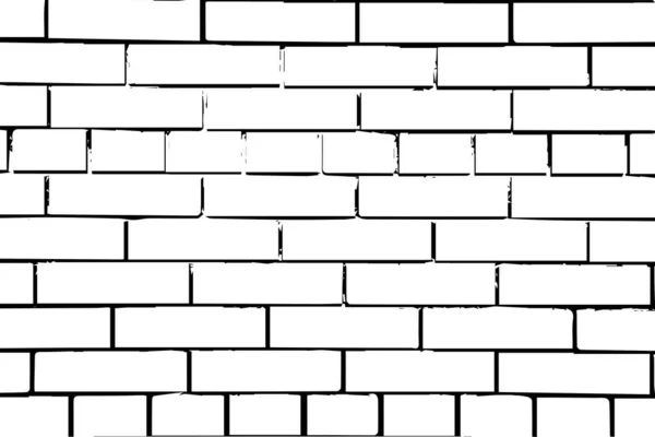 Black White Vector Brick Wall Background — Stock Vector