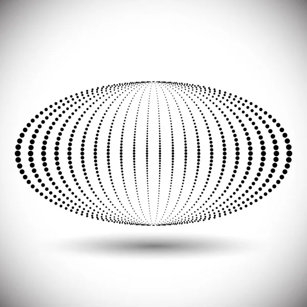 Oval Hecho Puntos Diferentes Tamaños Diseño Semitono Abstracto — Archivo Imágenes Vectoriales