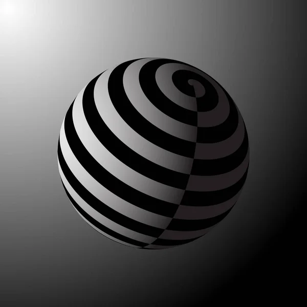Líneas Blancas Negras Esfera Concepto Cambio Día Noche Tierra — Vector de stock