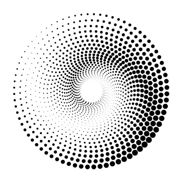 Полутоновые Точки Форме Круга Круглый Логотип Значок Векторная Пунктирная Иллюстрация — стоковый вектор