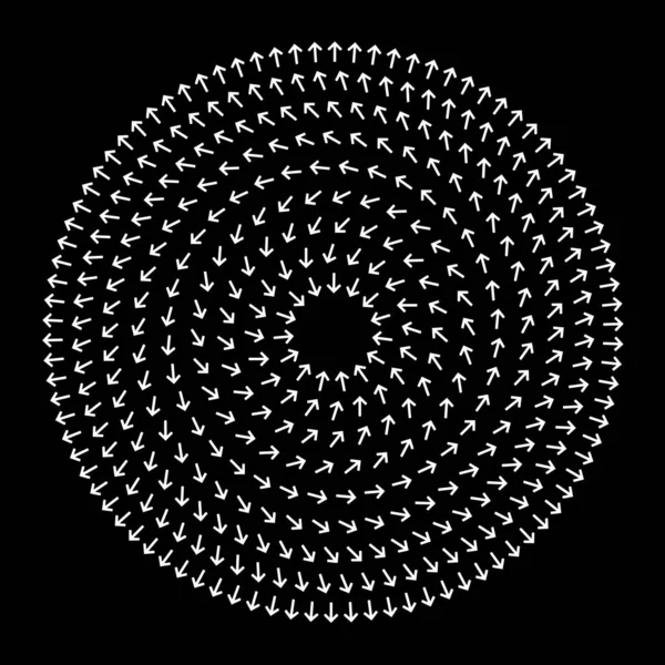以箭头为圆圈的抽象背景 半色调效果 — 图库矢量图片