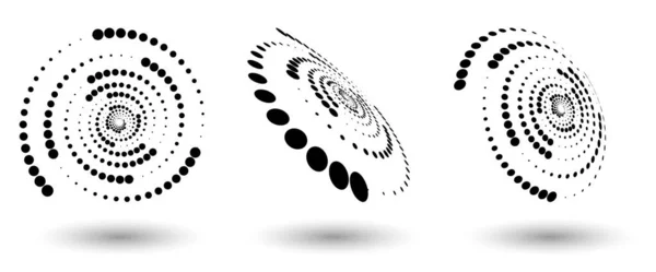 Moderne Abstrakte Hintergründe Halbtonpunkte Kreisform Rundes Logo Vektor Gepunkteter Rahmen — Stockvektor