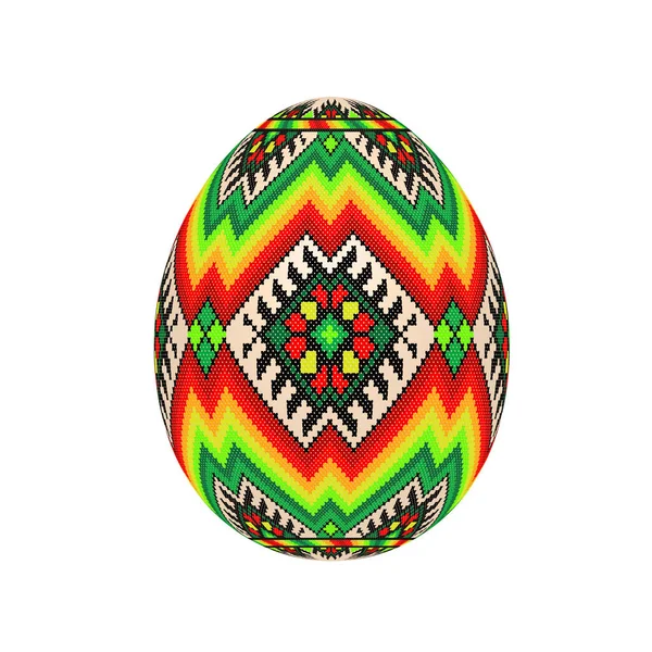 Embroidery Best Easter World Egg Egg Ornament Handmade Cross Stitch — Stock Vector