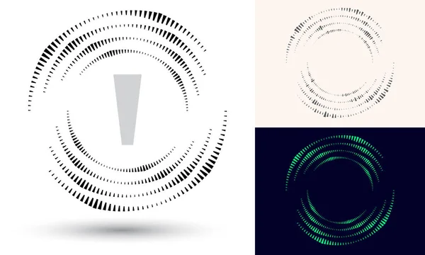 Halbtonquadrate Kreisform Rundes Logo Oder Symbol Vektorrahmen Als Gestaltungselement Der — Stockvektor