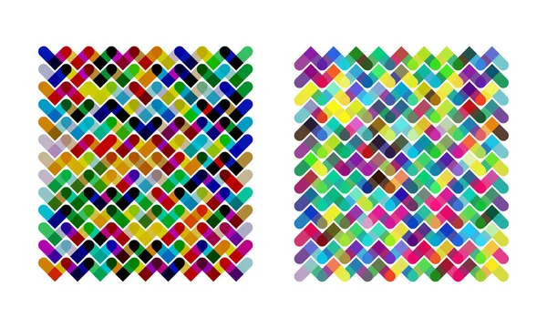 Två Färgade Mosaiker Som Konstnärlig Bakgrund — Stock vektor